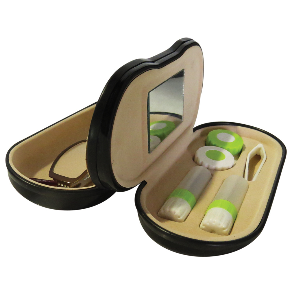 Evelots® Glasses & Contacts Case, Travel Contact Lens Hard Case