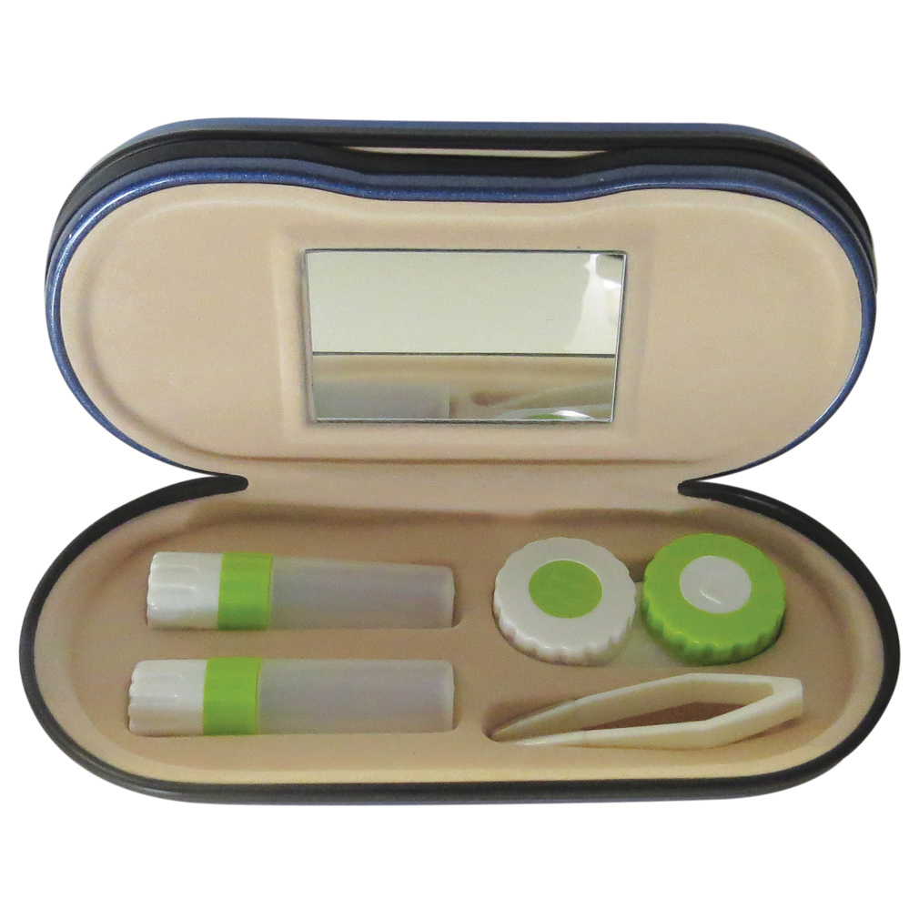Evelots® Glasses & Contacts Case, Travel Contact Lens Hard Case