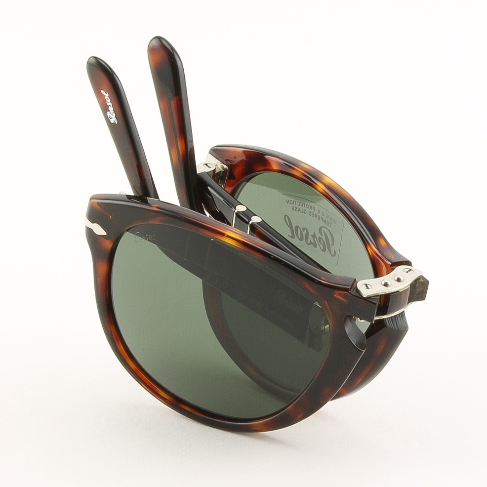 Persol 714 Folding Sunglasses 24/31 Brown Havana, Grey Crystal Lens