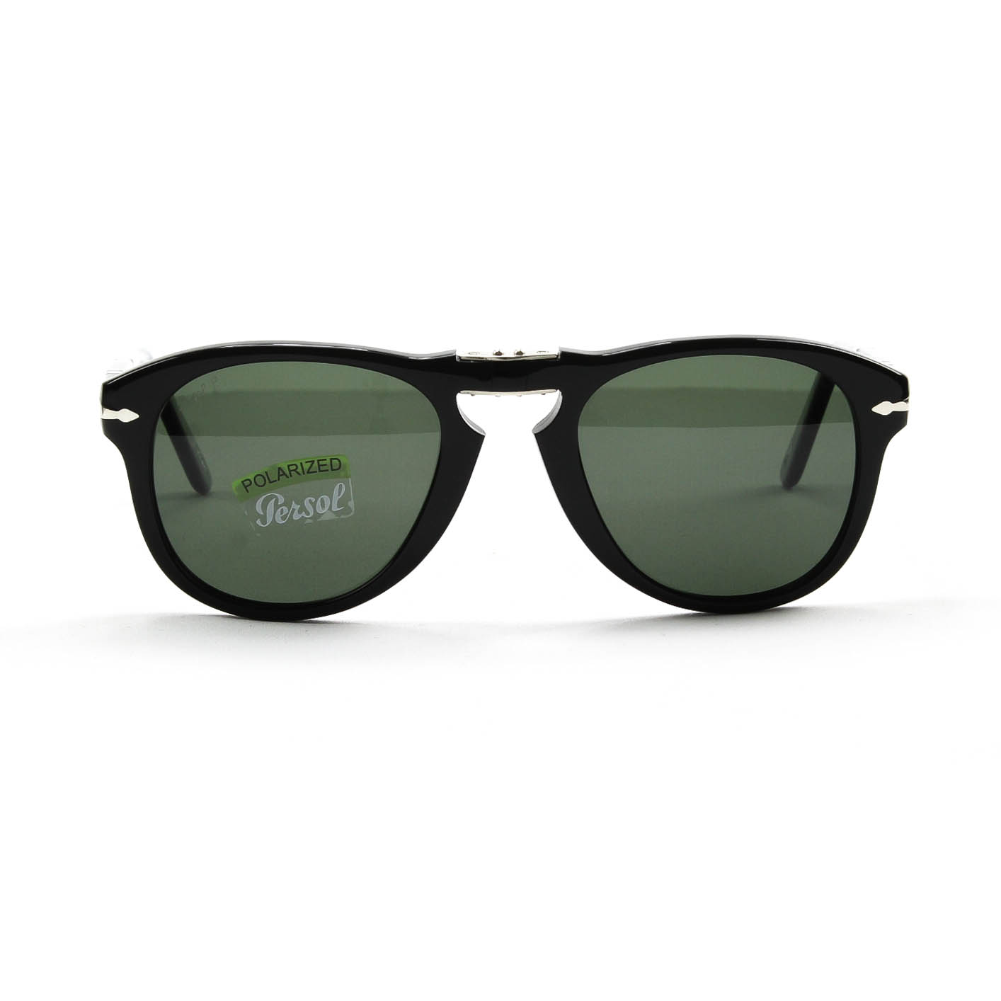 Persol 714 Folding Sunglasses 95/58 Black Grey Green Polarized Lens