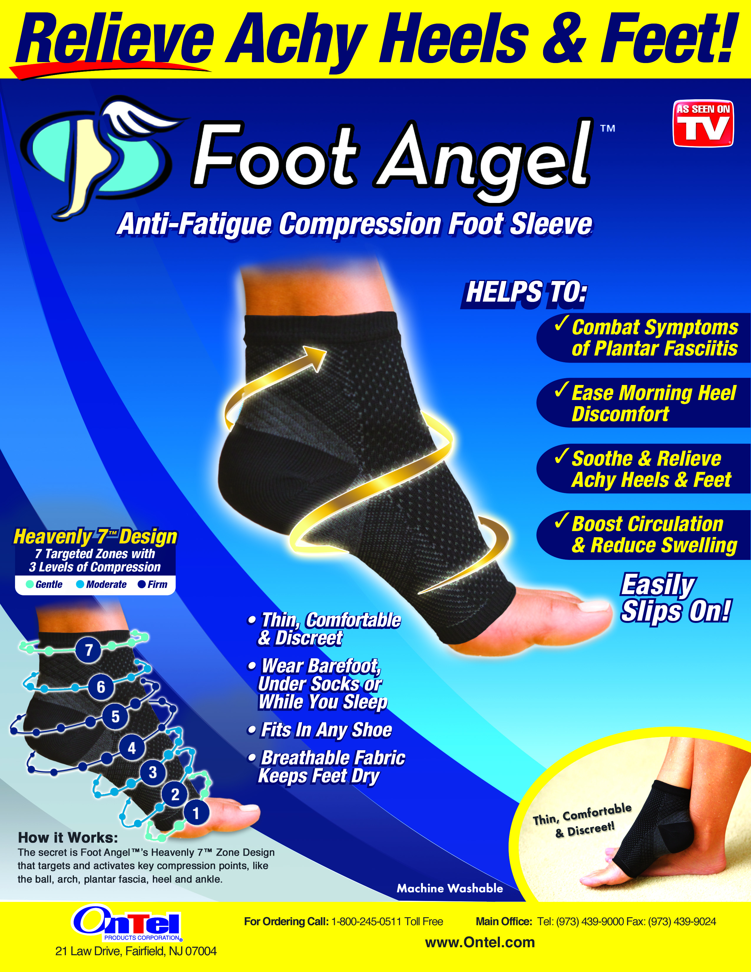 Foot Angel AntiFatigue Compression Foot Sleeve for Plantar Fasciitis Relief eBay