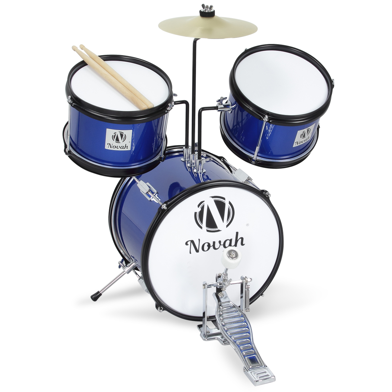 3pcs Junior Kids Children Drum Set Kit Sticks Throne Cymbal Bass Snare