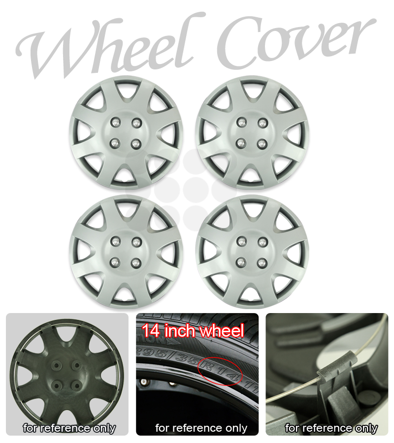 CHEVROLET AVEO 14" Inches HUB CAP WHEEL COVER Chrome Lugs Rim Skin 4pcs