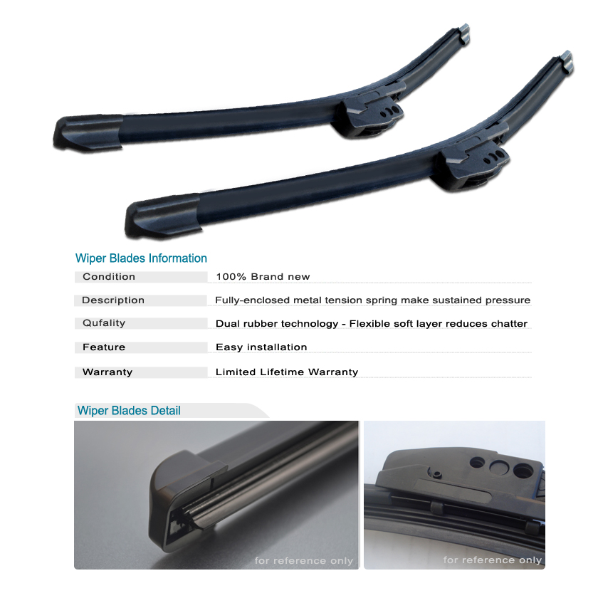 J/U HOOK WINDSHIELD RAIN WIPER BLADE REPLACE DRIVER+PASSENGER 18 & 18 INCH PAIR