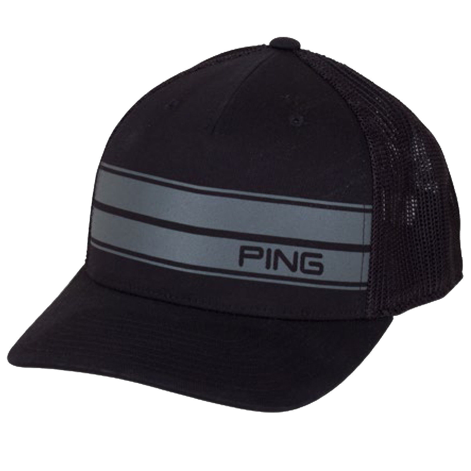 New 2014 PING Racing Sport Golf Cap/Hat, Black / Charcoal, Adjustable