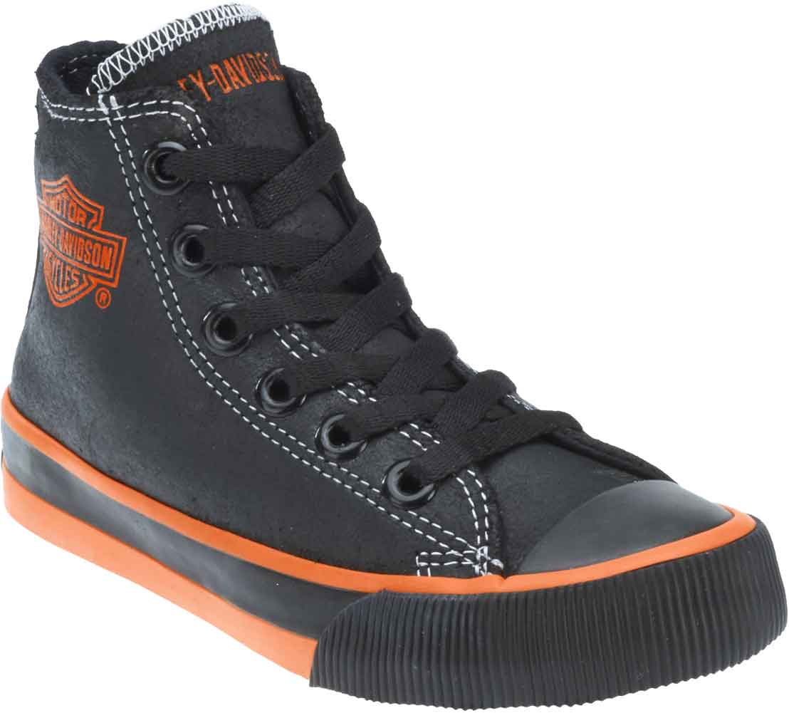 Harley-Davidson Kid's Patch Black Hi-Top Black Athletic Sneakers. D61004 | eBay