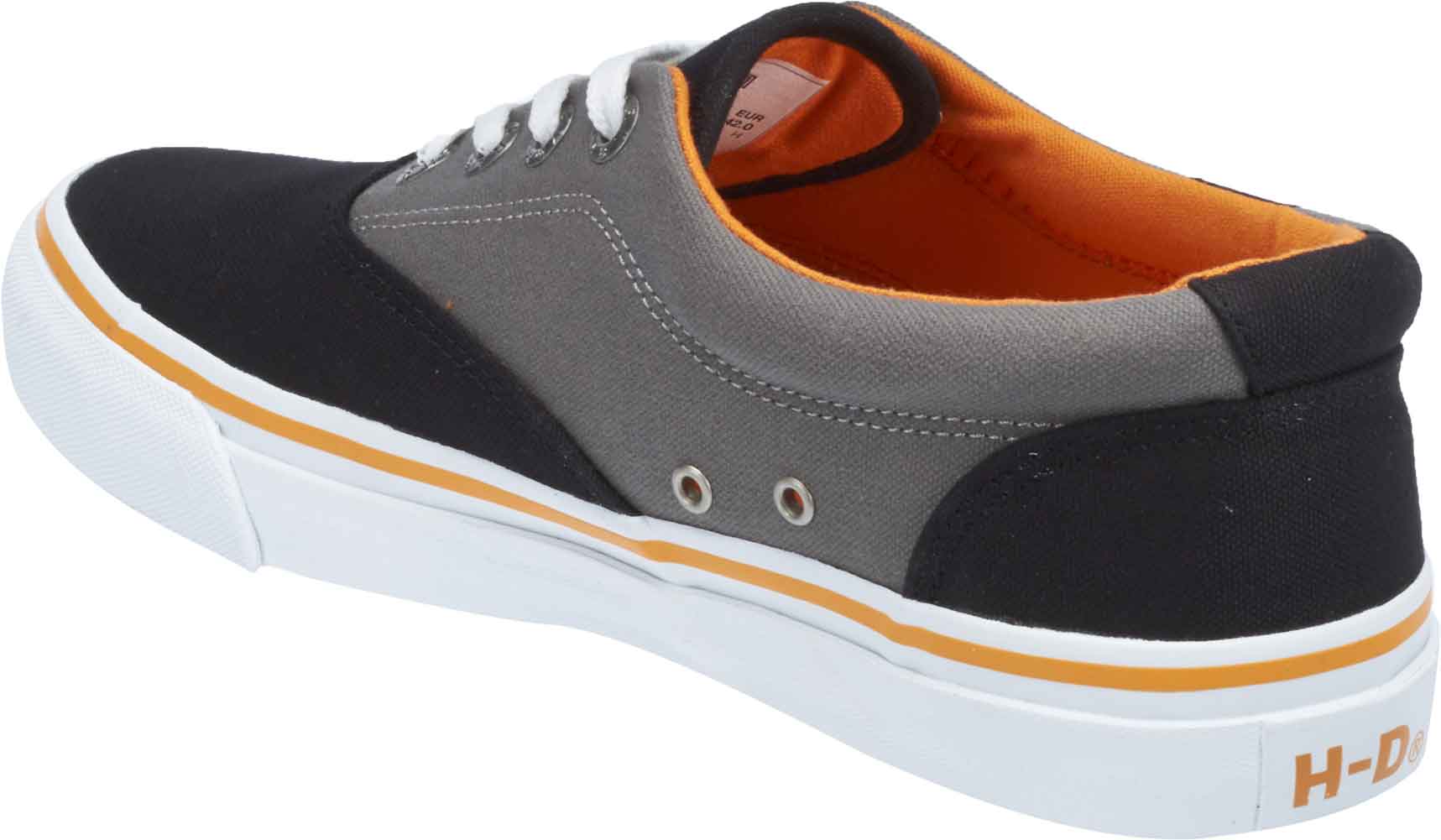 HarleyDavidson Men's Lawthron Black or Grey Canvas Sneakers. D93323 D93324