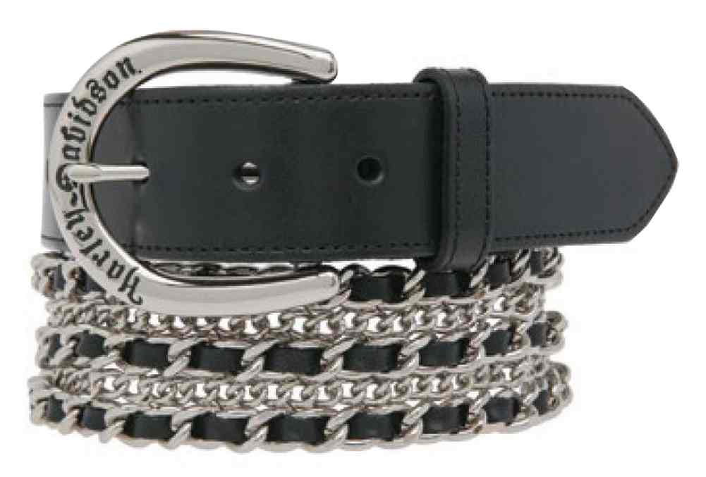 HarleyDavidson Women's Chain Back Down Belt, Black Leather HDWBT10926BLK eBay