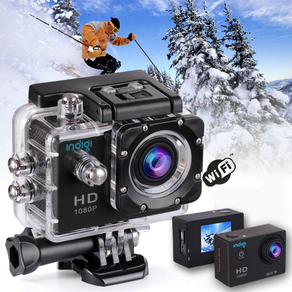 Action Sports Camera with WiFi iSmart DV App + Waterproof Case Up To