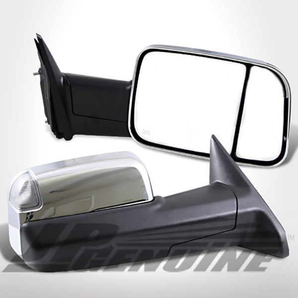 POWER HEATED FOLDING TRAILER TOWING EXTEND SIDE MIRRORS CHROME RAM