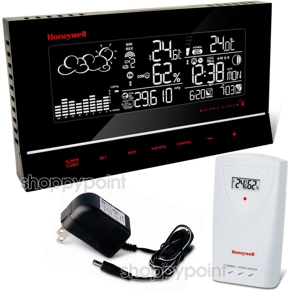 Honeywell Weather Station Clock Temperature Humidity Barometer