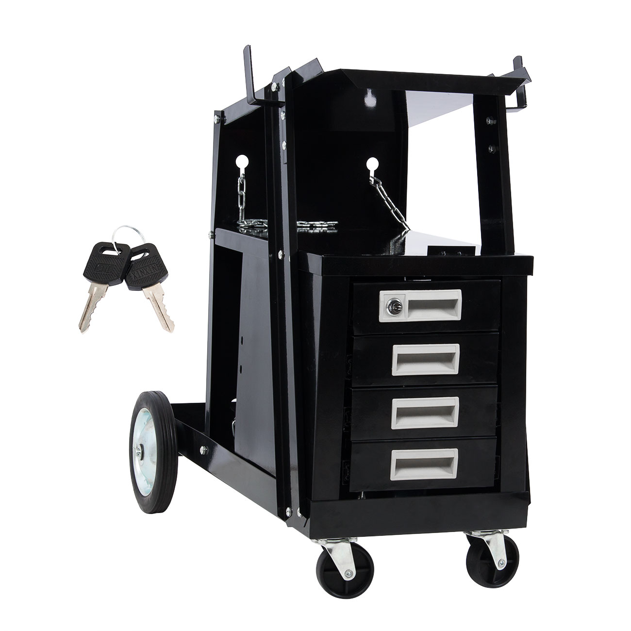 Welding Welder Cart MIG TIG ARC Plasma Cutter Tank Storage w/ 4Drawer