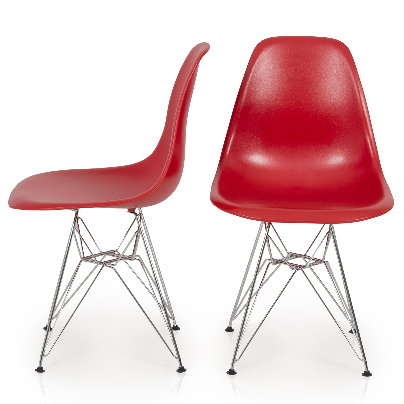 2x Eames Style DSW Modern Eiffel Side Chair Molded ABS Plastic Chairs