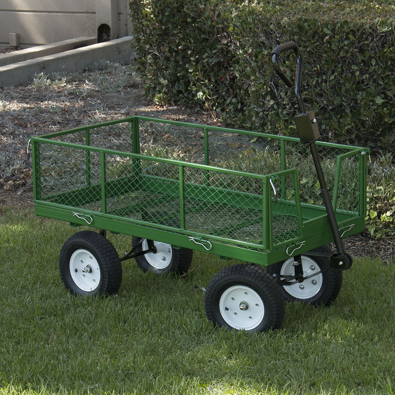 Utility Wagon Wheelbarrow Cart Garden Crate Nursey Steel w/ Removable Sidewall eBay