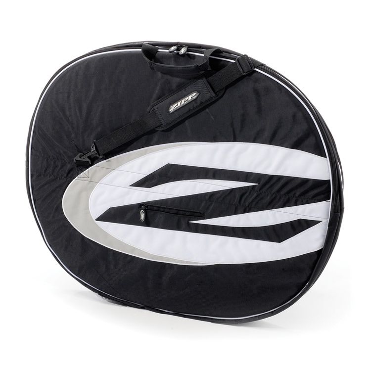 Zipp Padded 2 Wheel Bag Holds Two Bicycle Wheels White & Black Zip