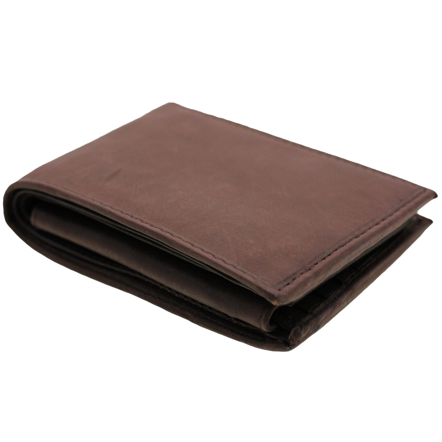 Mens Bifold Wallet Flap Up Hidden Bill Compartment 6 Card Slots Genuine