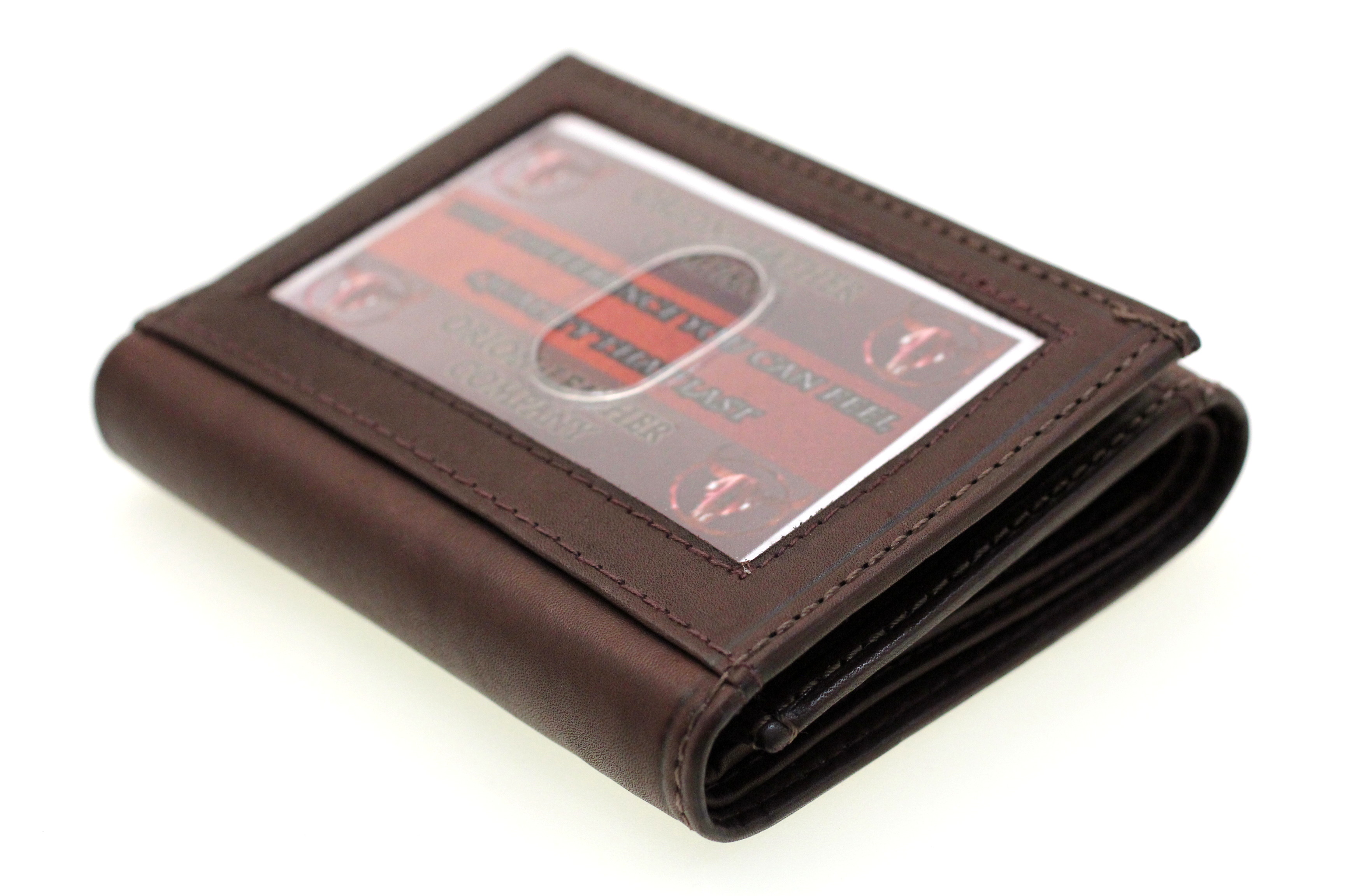 Men Trifold Wallet ID Outside 2 Bill Sections 2 ID 12 Card Slots