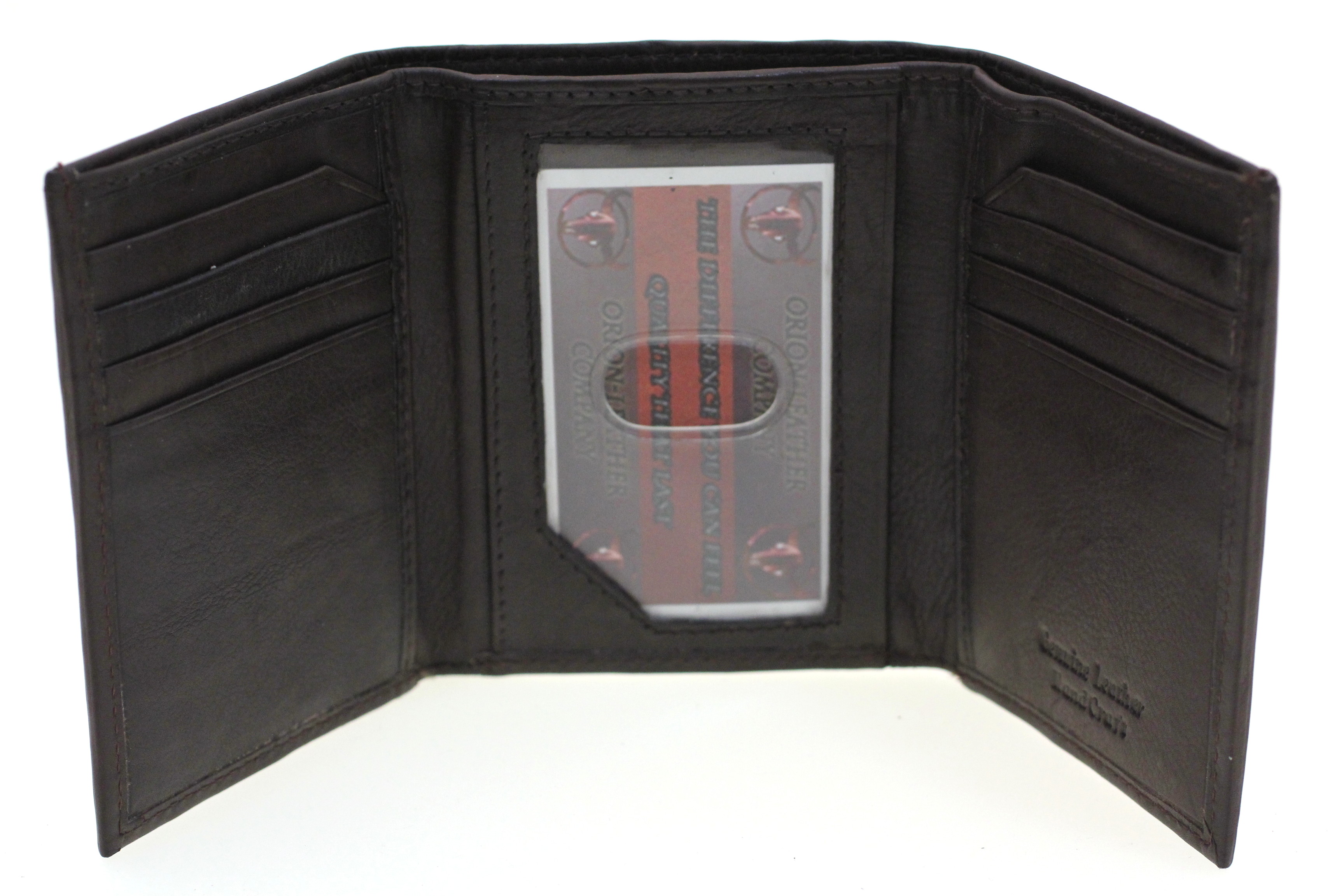 Mens Trifold Leather Wallet Slim 1 Bill Slot Card Slot Inside 1 ID 8