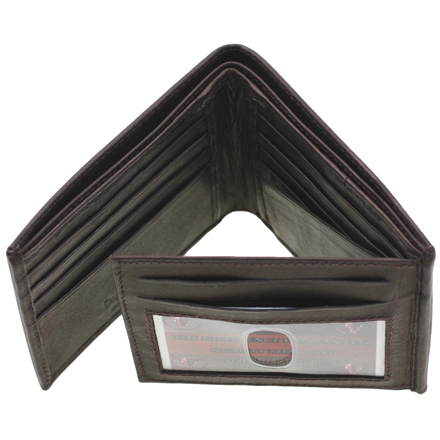 Mens Bifold Wallet Genuine Leather Flap Out 14 Card Slots 2 Bill