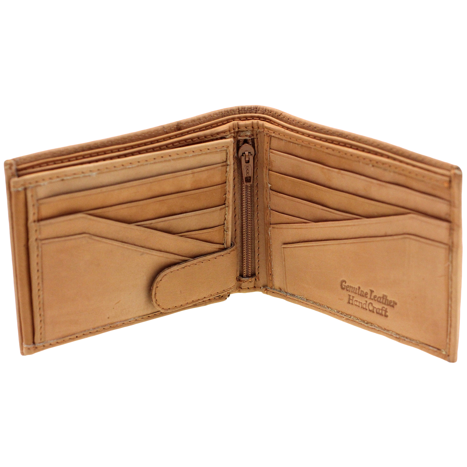 Mens Leather Wallet Bifold Flap Out Security Snap 2 Bill Section 12