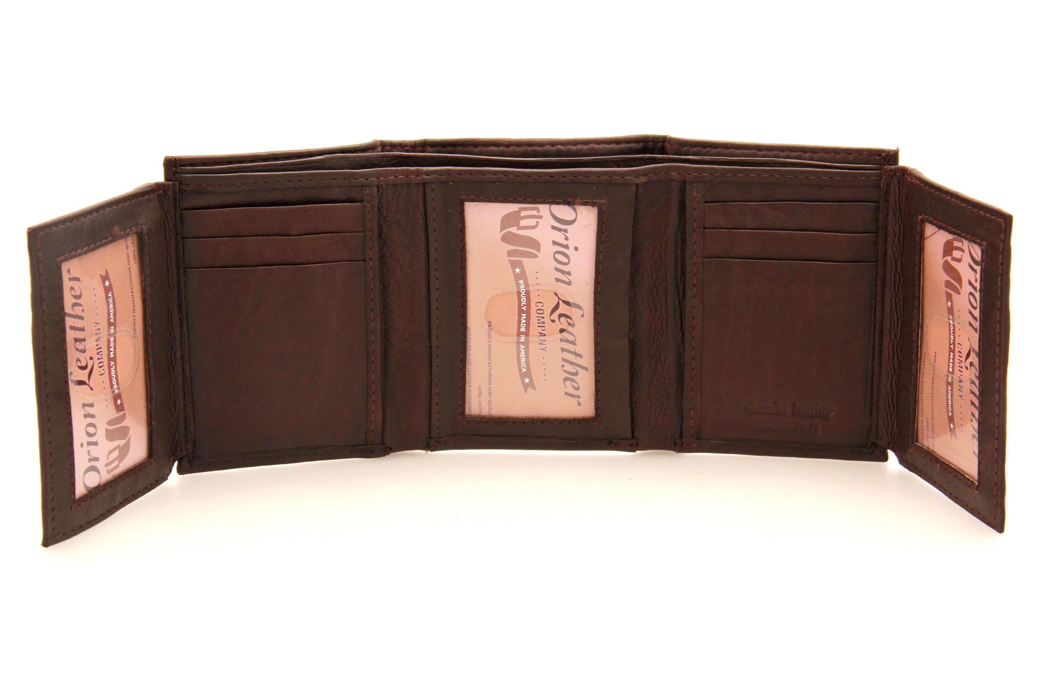 Mens Trifold Wallet Genuine Leather Double Flap Out 12 Credit Card