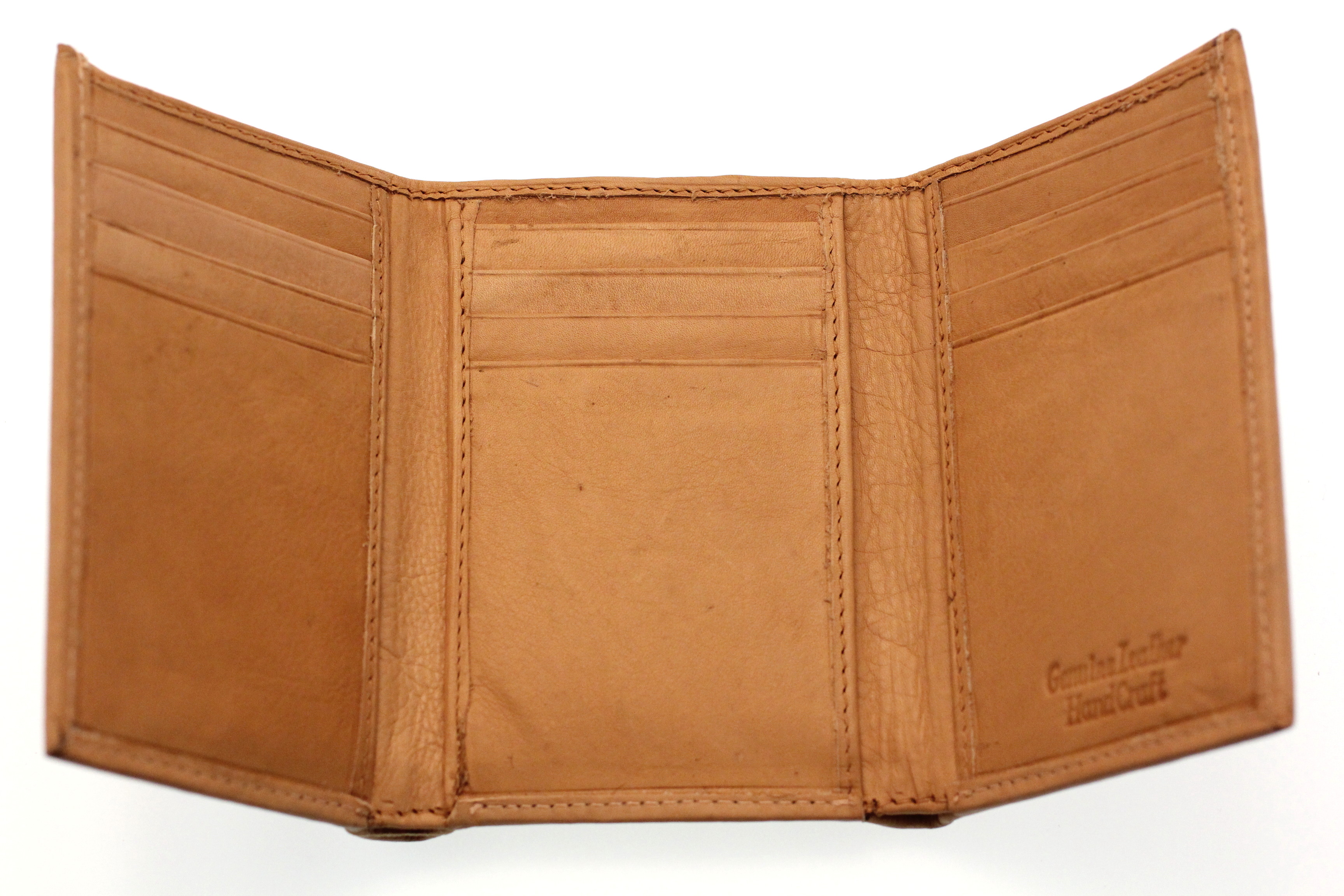 Mens Trifold Wallet Tall Genuine Leather No ID 12 Card Slots 2 Bill