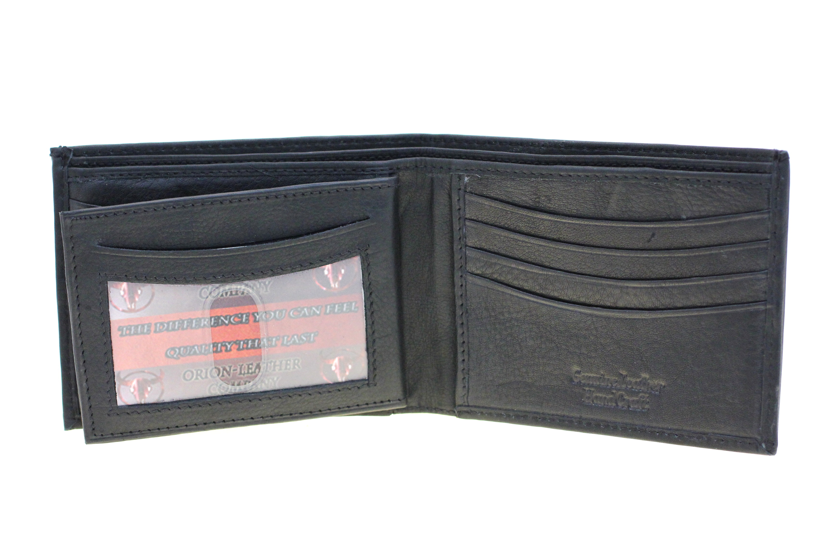 Mens Bifold Wallet Genuine Leather Removable ID Cover Card Holder