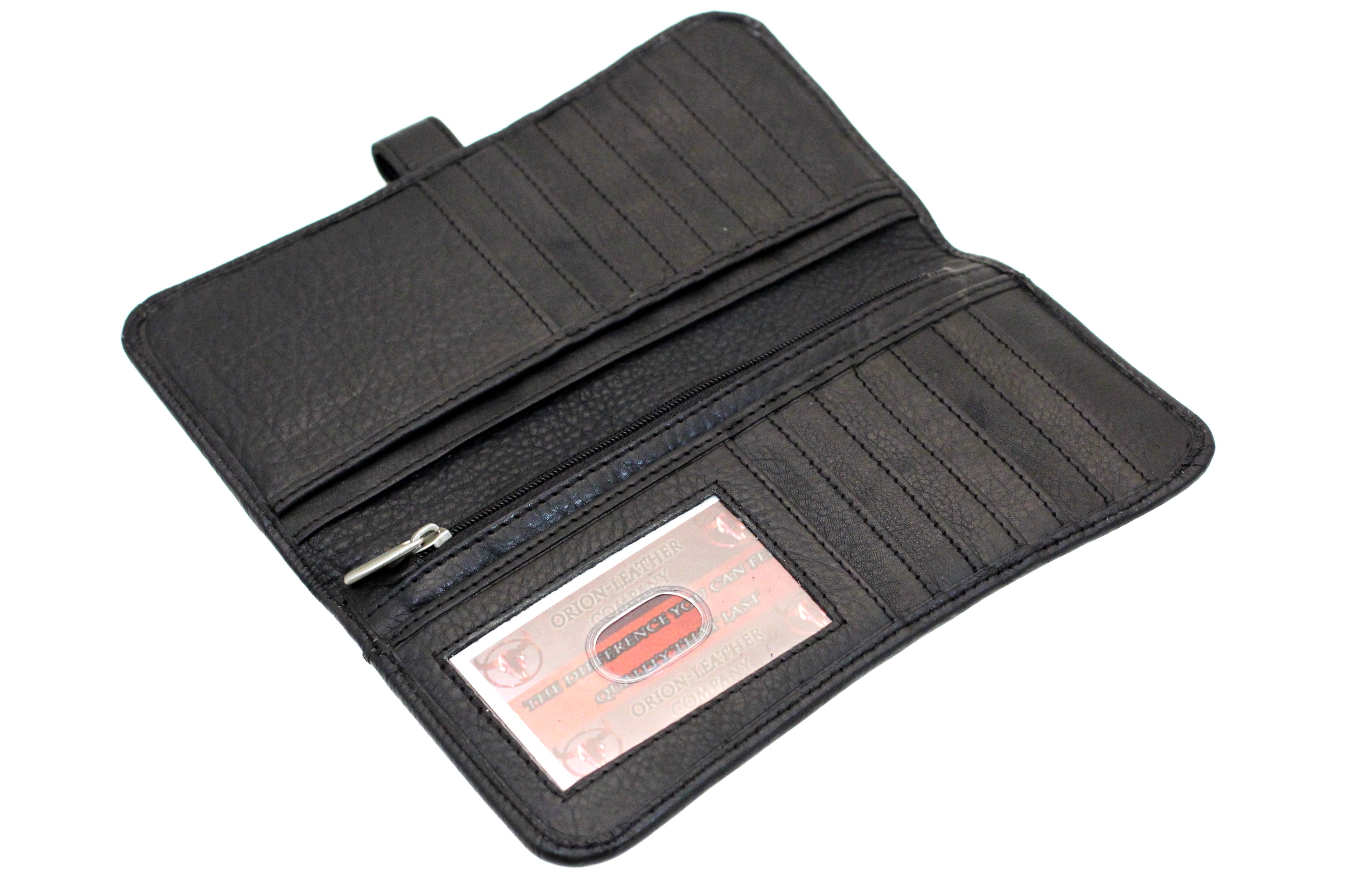 Womens Clutch Wallet Slim Button Snap Closed Genuine Leather Card