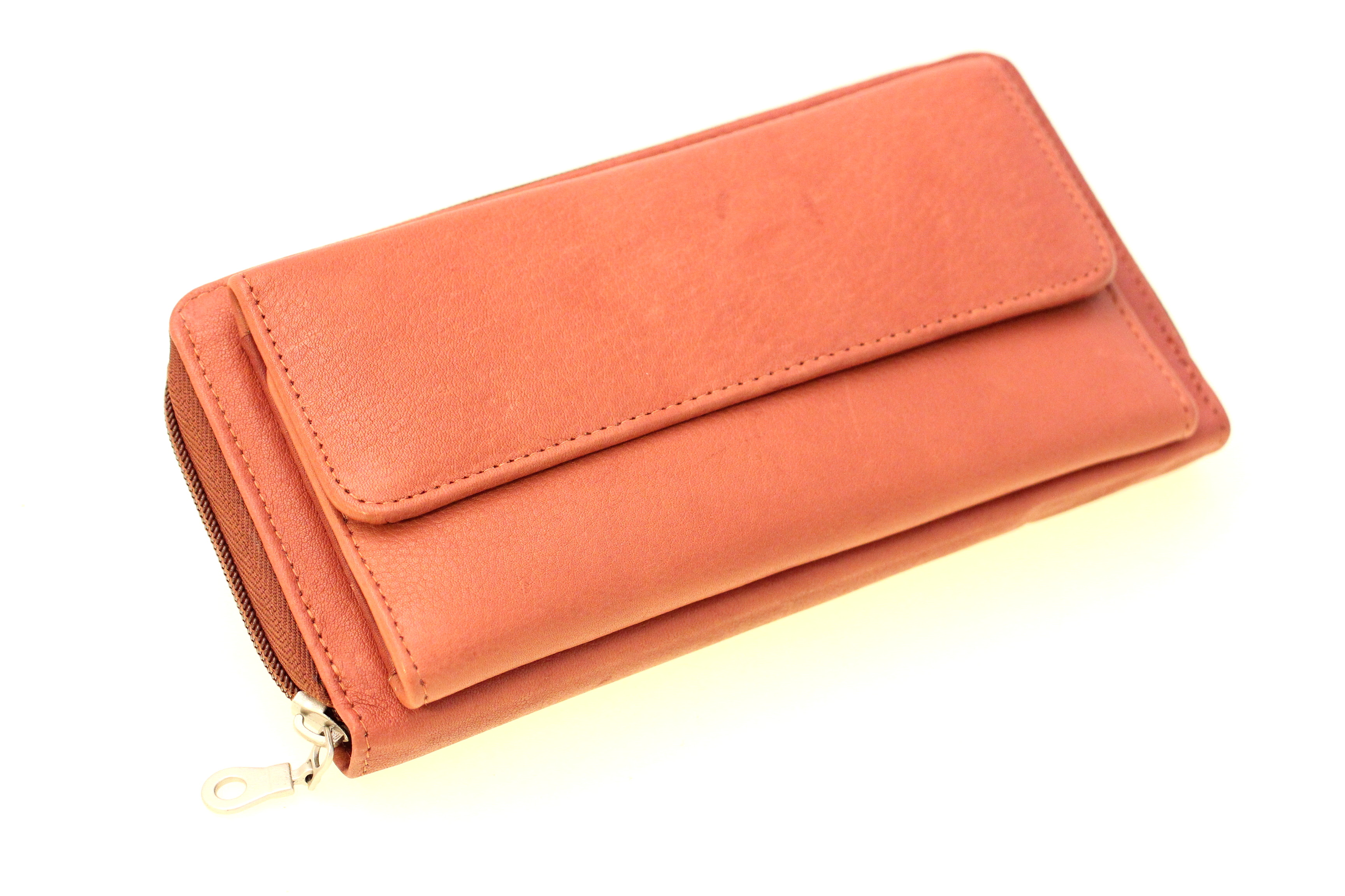 Womens Clutch Wallet Organizer Genuine Leather Zipper Money Compartment New