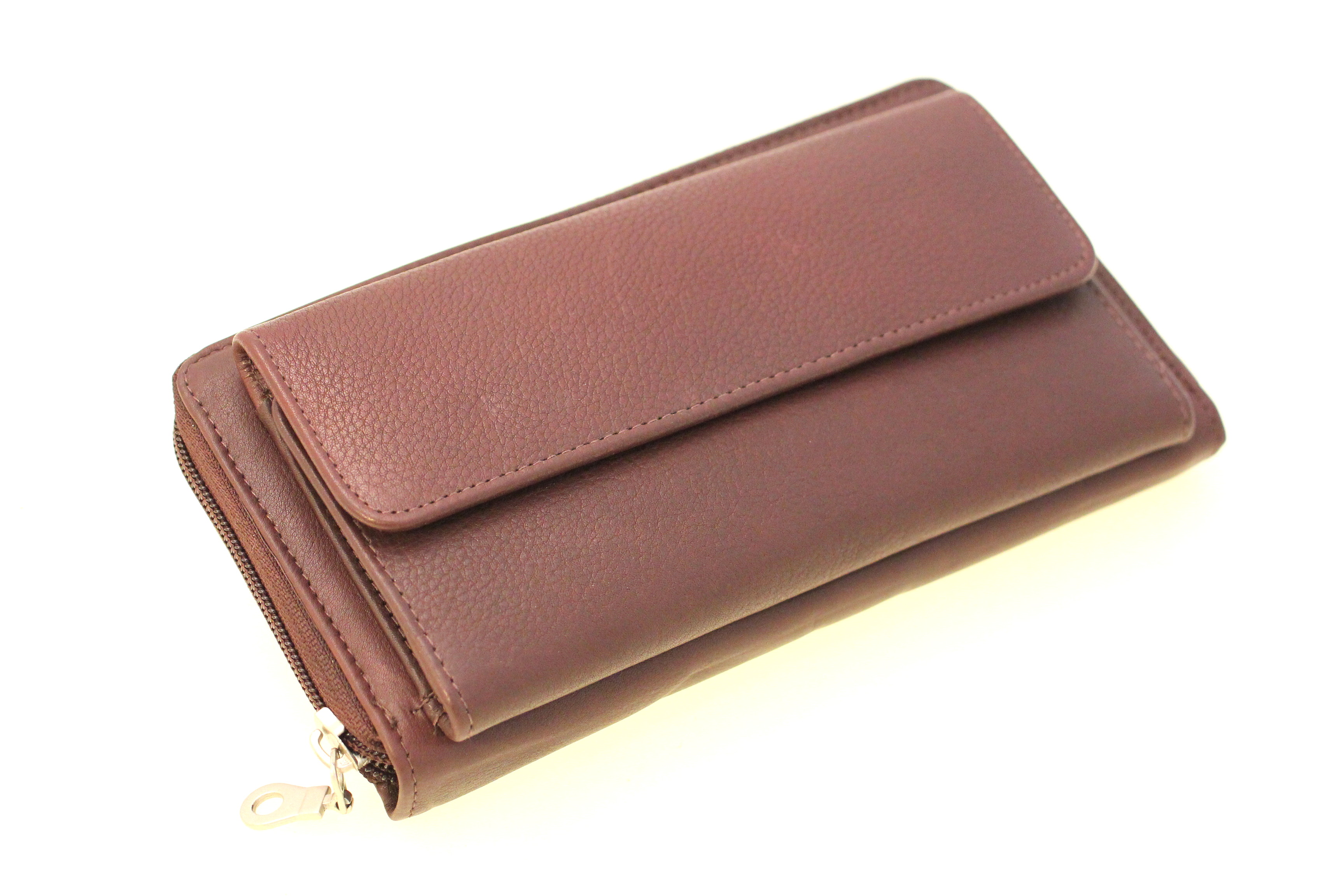 Womens Clutch Wallet Organizer Genuine Leather Zipper Money Compartment New