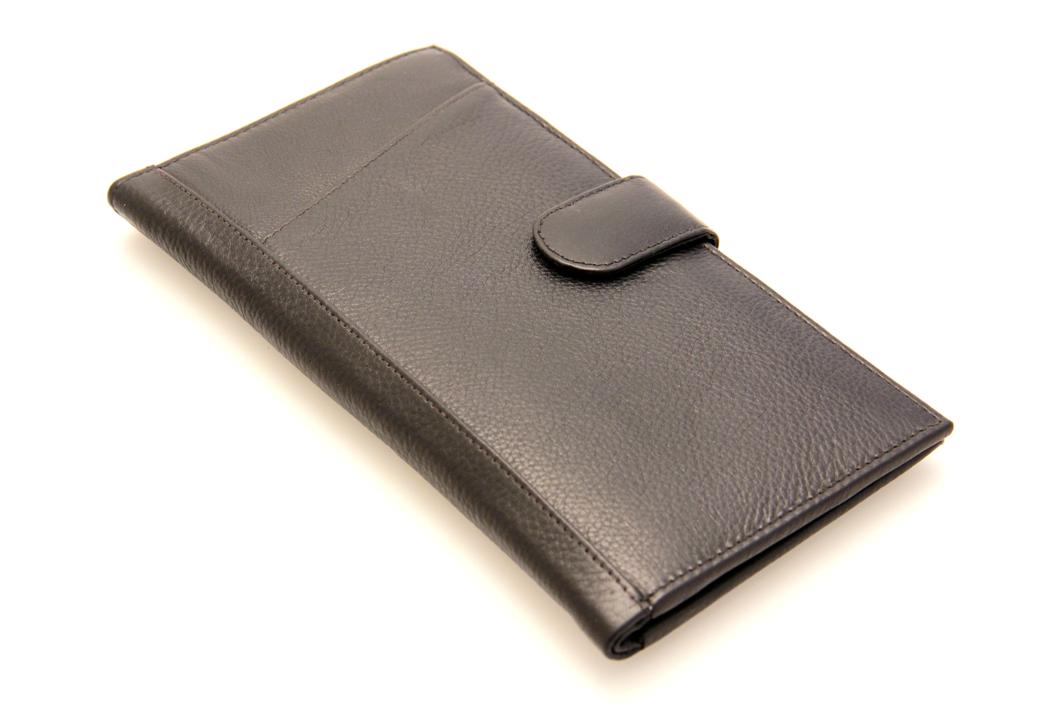 Large Travel Wallet Passport Slot Money Compartment Genuine Leather