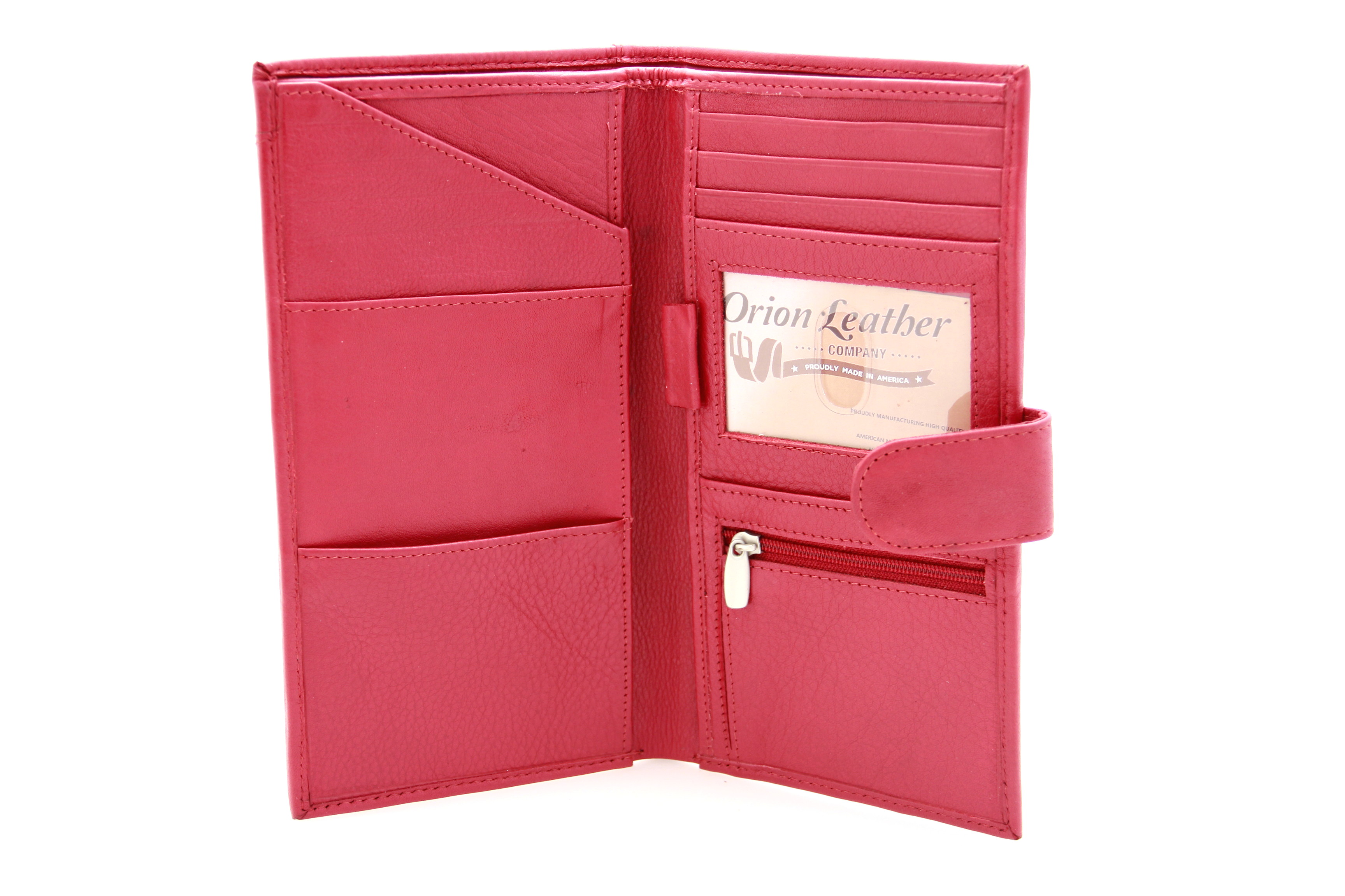 Large Travel Wallet Passport Slot Money Compartment Genuine Leather