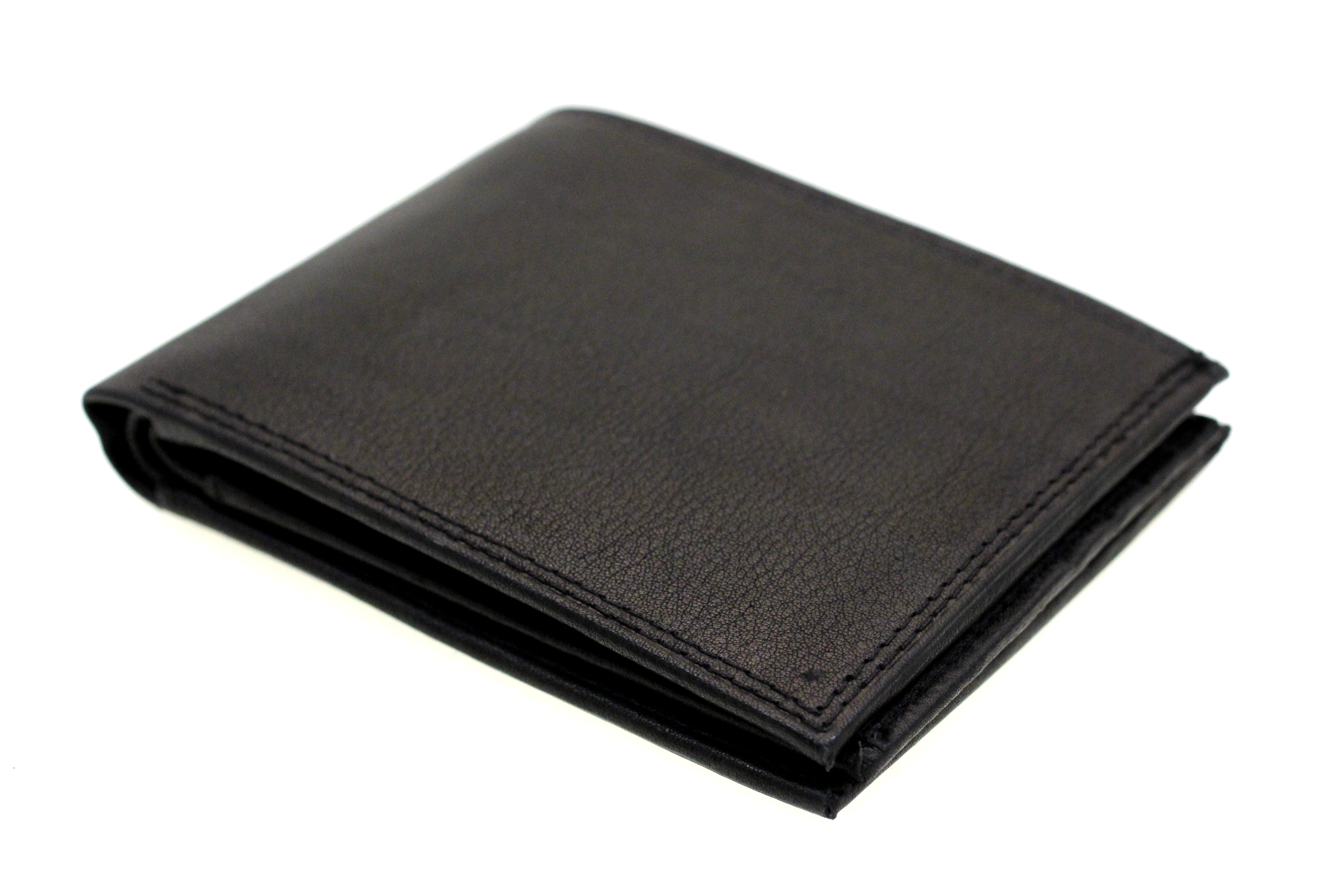 Men Bifold Wallet Genuine Leather Center Flap 2 Bill Sections 12 Card
