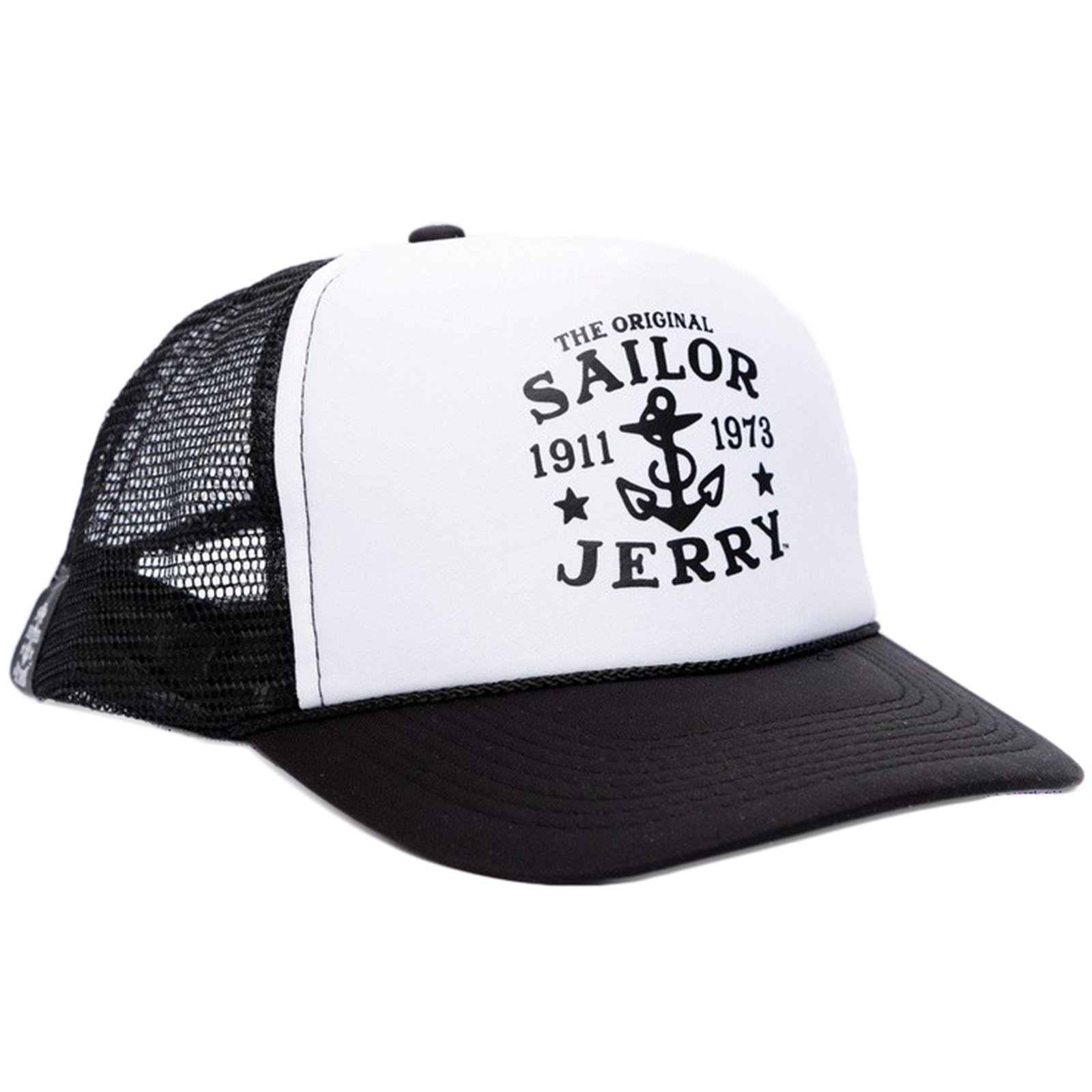 Sailor Jerry Trucker Snapback Hat Black/White Merch2rock