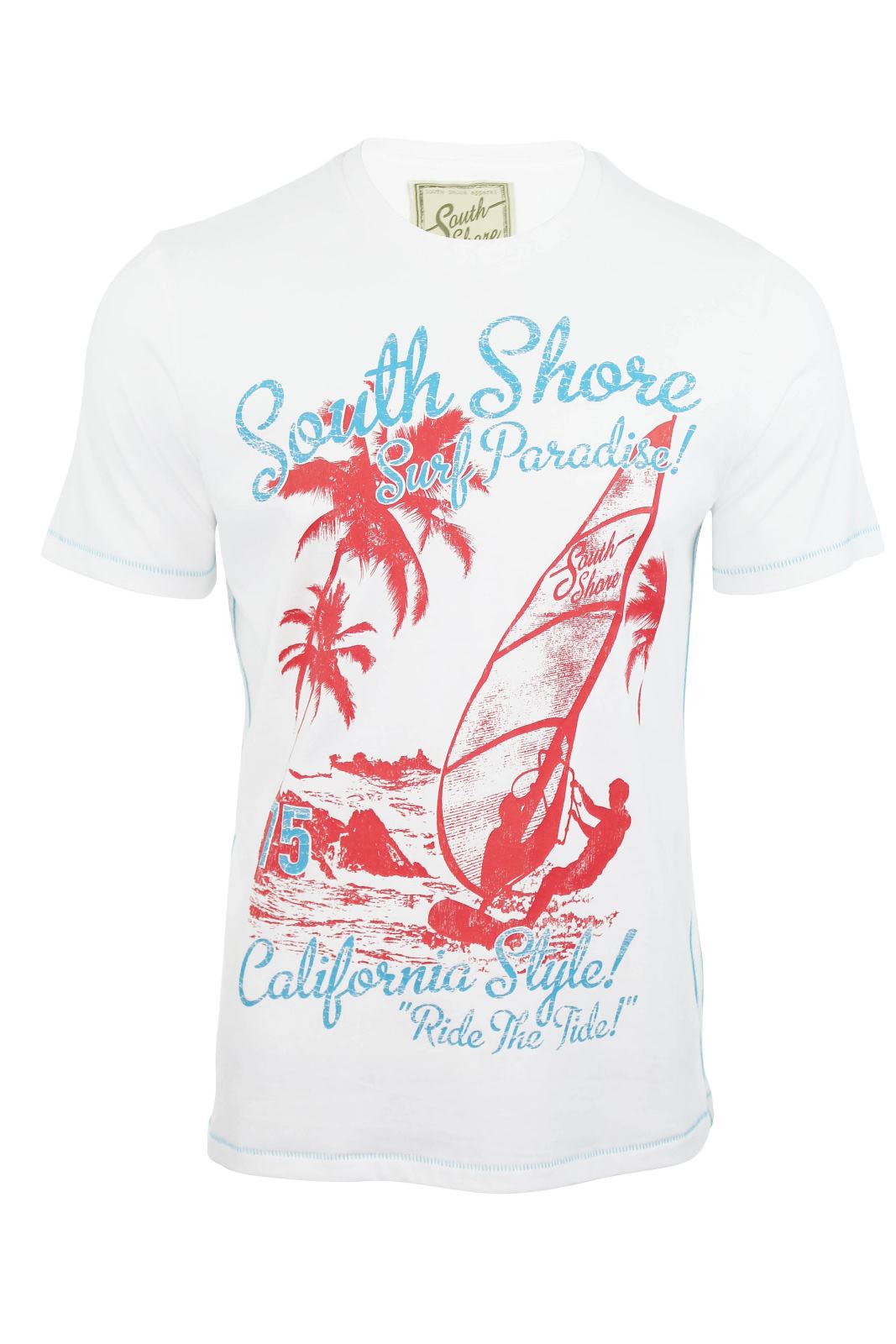 South Shore Mens TShirt 'Cali Style' Short Sleeved Surf Paradise Print