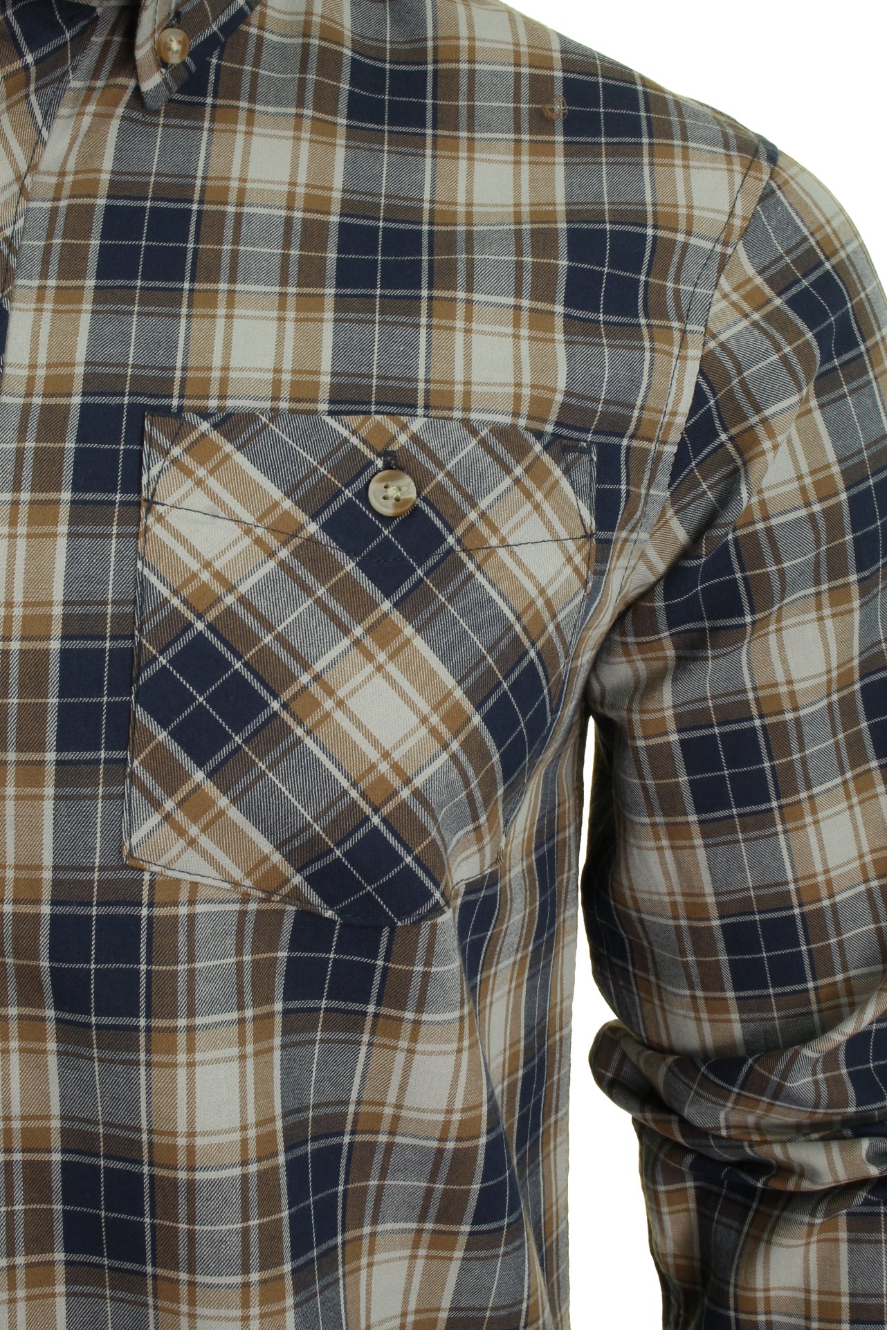 Da Uomo Tokyo Laundry Camicia Twill Check /'Roma/' a maniche lunghe