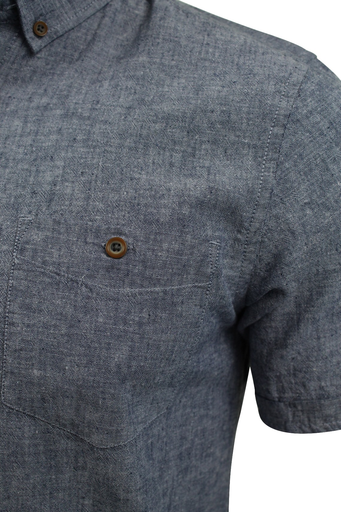 Tokyo Laundry Mens Linen Chambray Shirt Short Sleeved eBay