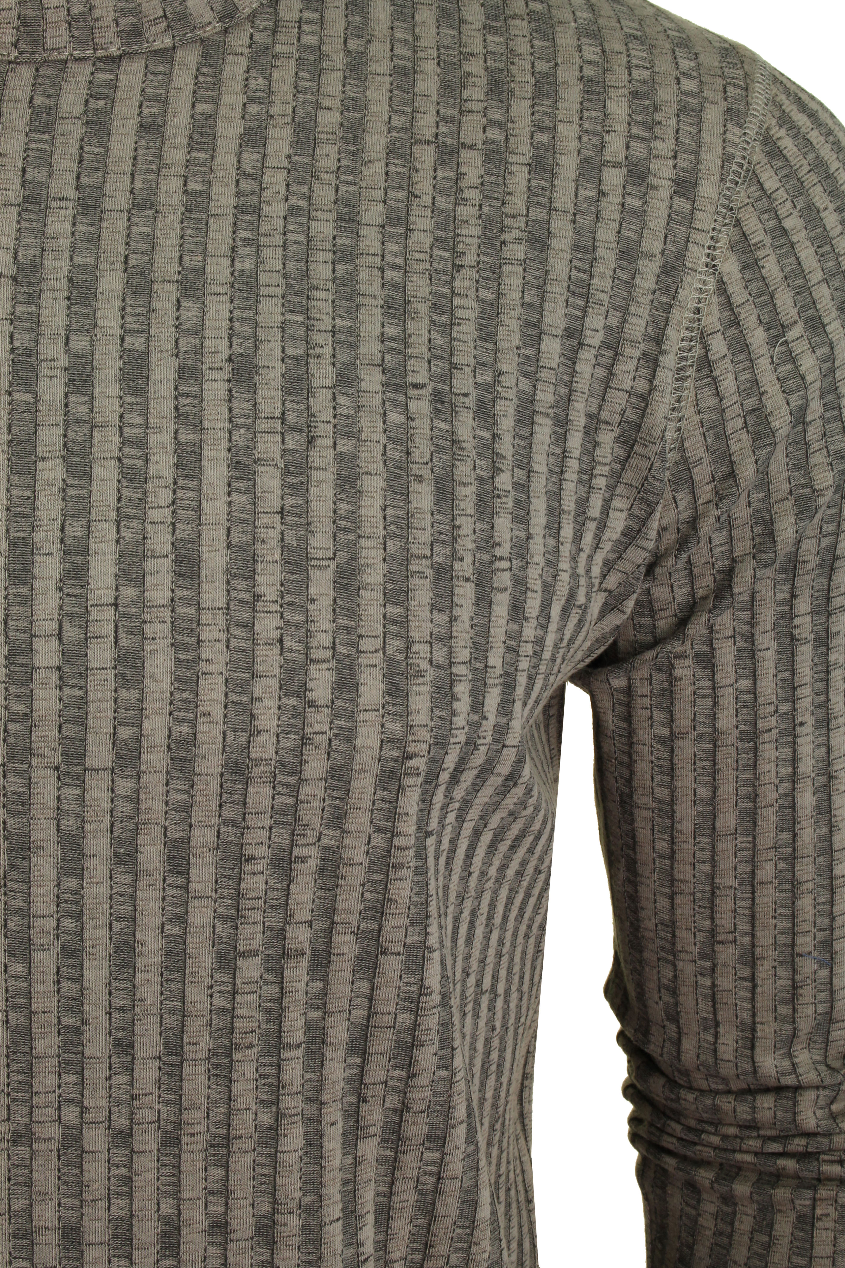 /'Taro/' Dissident Col grand-père Manches longues T-Shirt Homme
