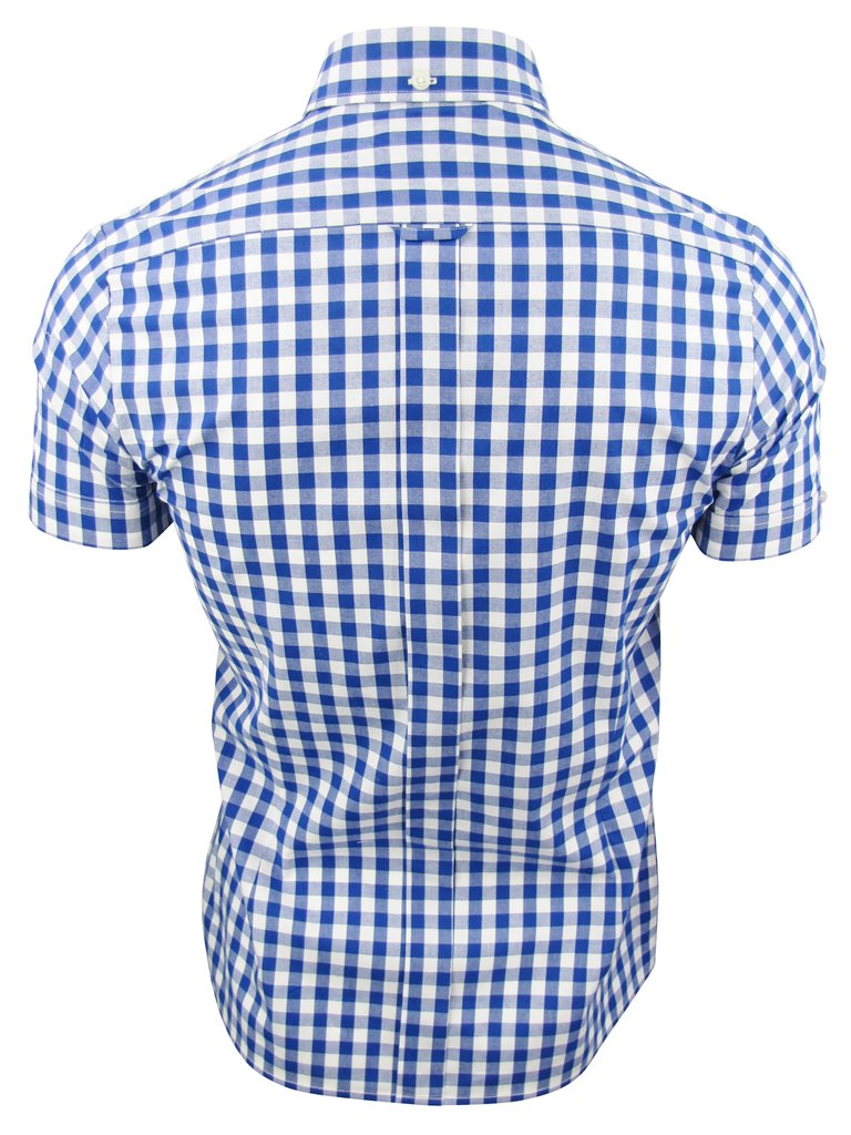 Mens Original Brutus Trimfit Button Down Shirt Large Gingham Check eBay
