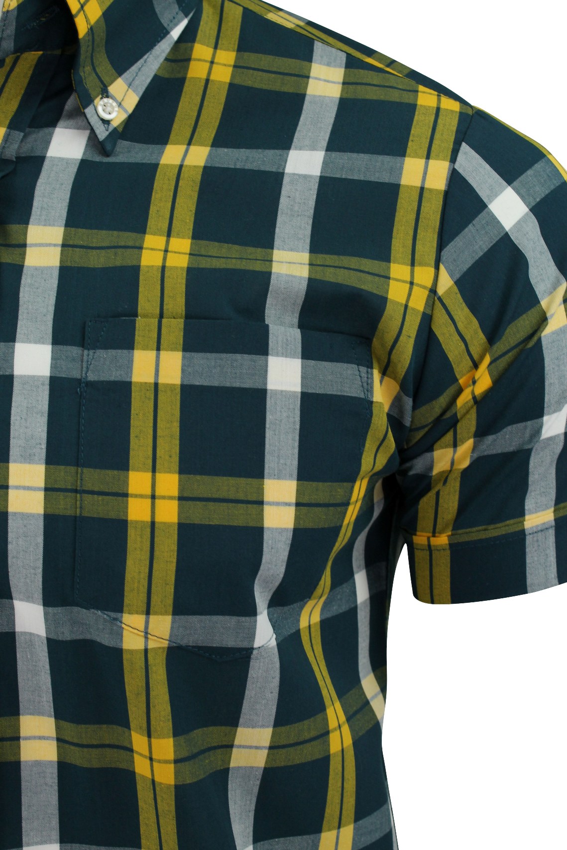 Mens Check Shirt by Brutus Trimfit 'Tartan' Short Sleeved eBay