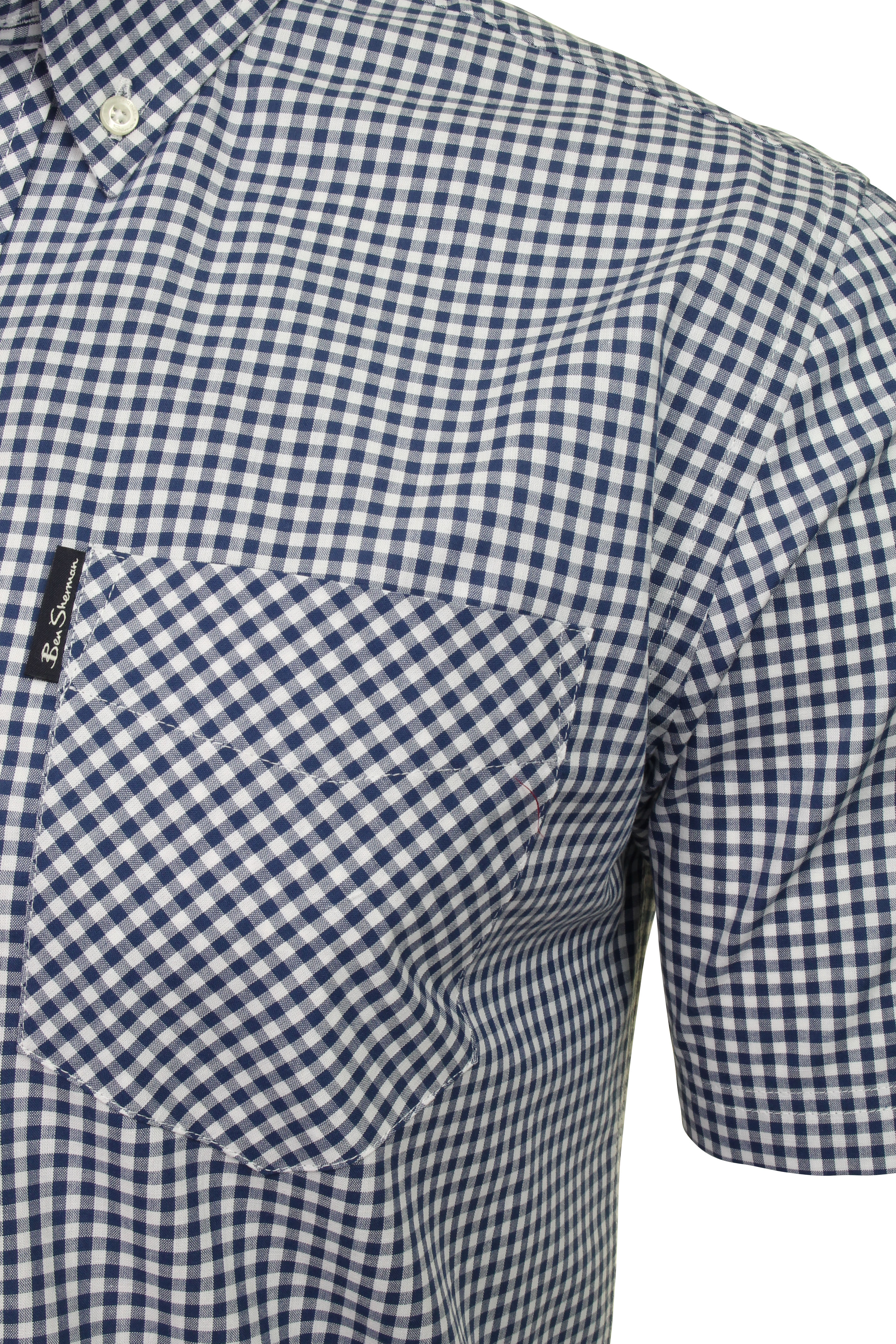 Ben Sherman Mens Short Sleeved Gingham Check Shirt