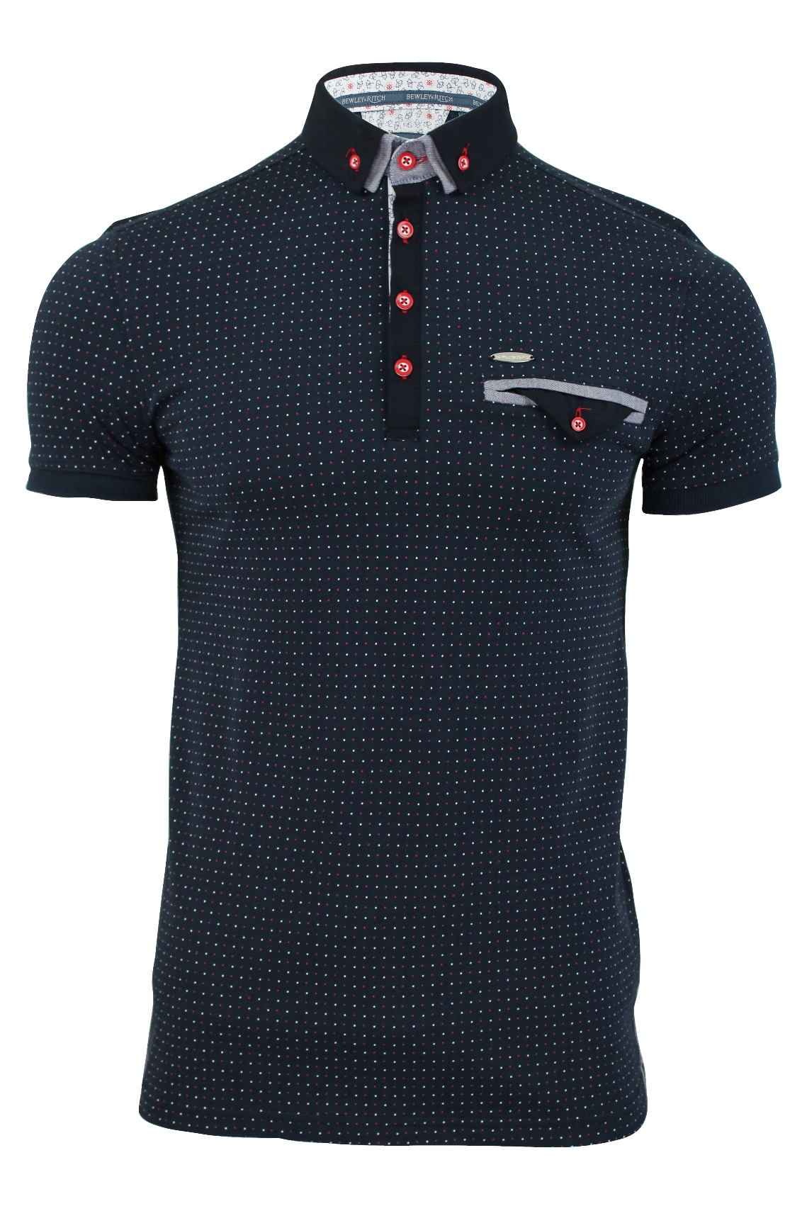 Mens Polo Shirt by Bewley & Ritch 'Hudson' Micro Polka Dot eBay