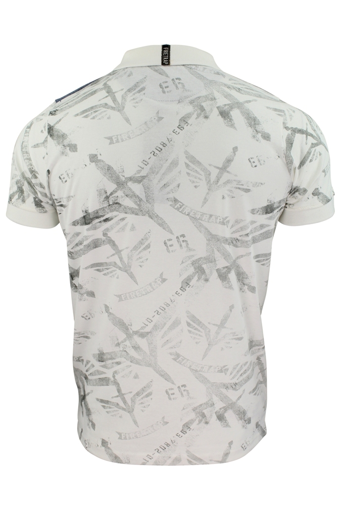 Mens-Polo-Shirt-Firetrap-Lowden-Shadow-Print-T-Shirt-Jersey-Denim-Trims