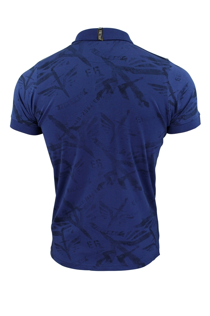Mens-Polo-Shirt-Firetrap-Lowden-Shadow-Print-T-Shirt-Jersey-Denim-Trims