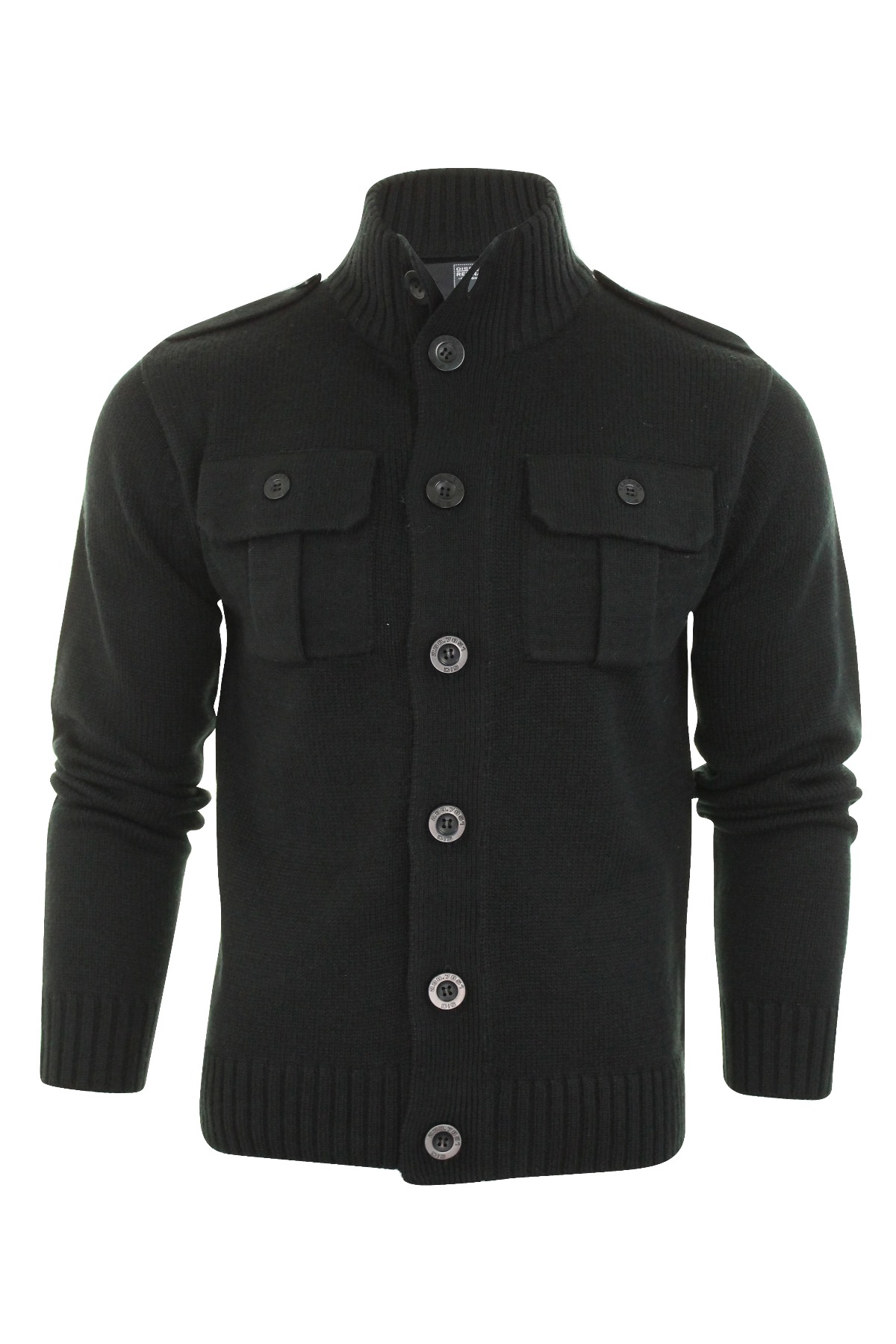 Mens Full Zip/Button Jumper with 2 Chest Pockets eBay