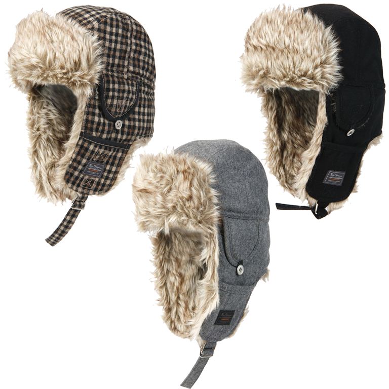 Mens Ben Sherman Wool Rich Winter Trapper Hat eBay