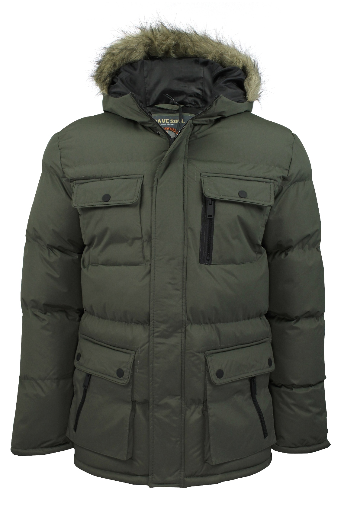 Mens Winter Parka Jackets Coats by Brave Soul 'Everest' Hooded eBay