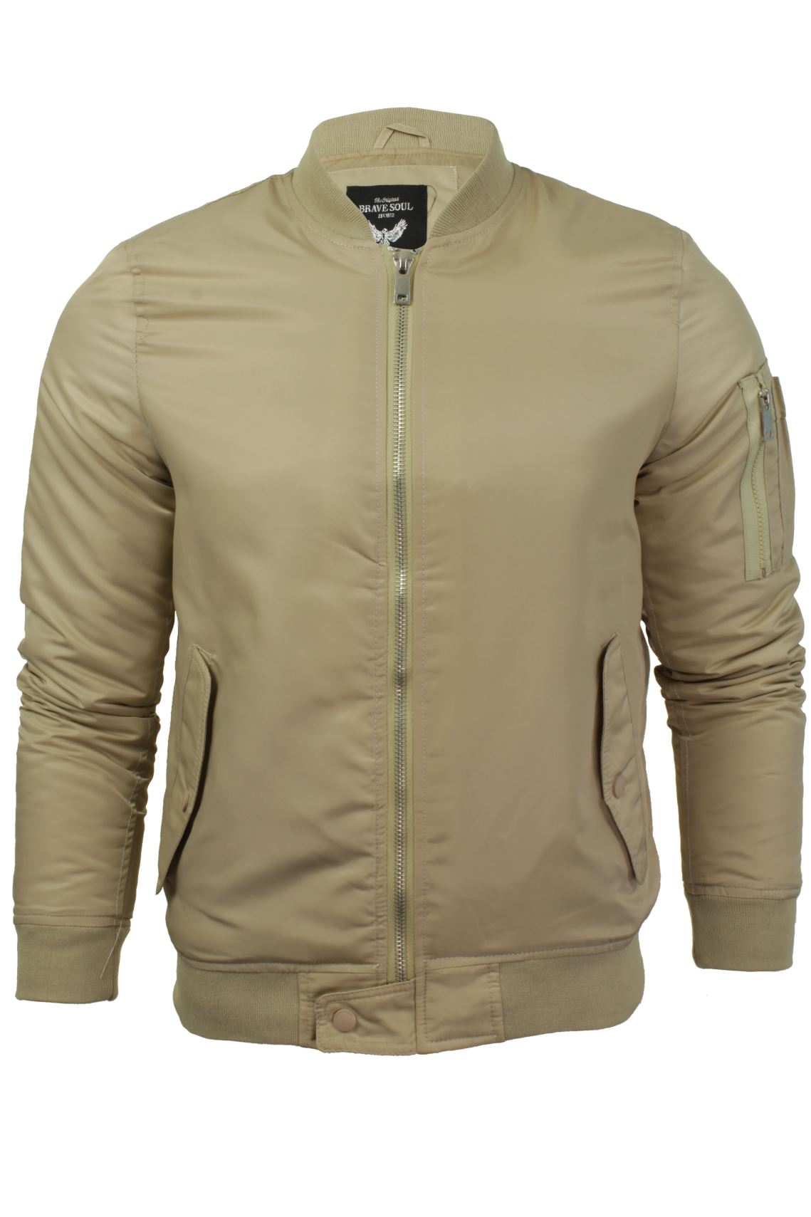 Mens Bomber Jacket by Brave Soul 'Oslo' MA1 Padded Retro Army eBay