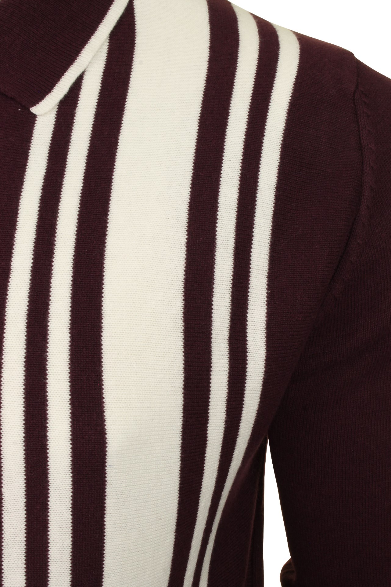 Brave Soul /'Mellor/' Full Zip Stripe Cardigan Jumper