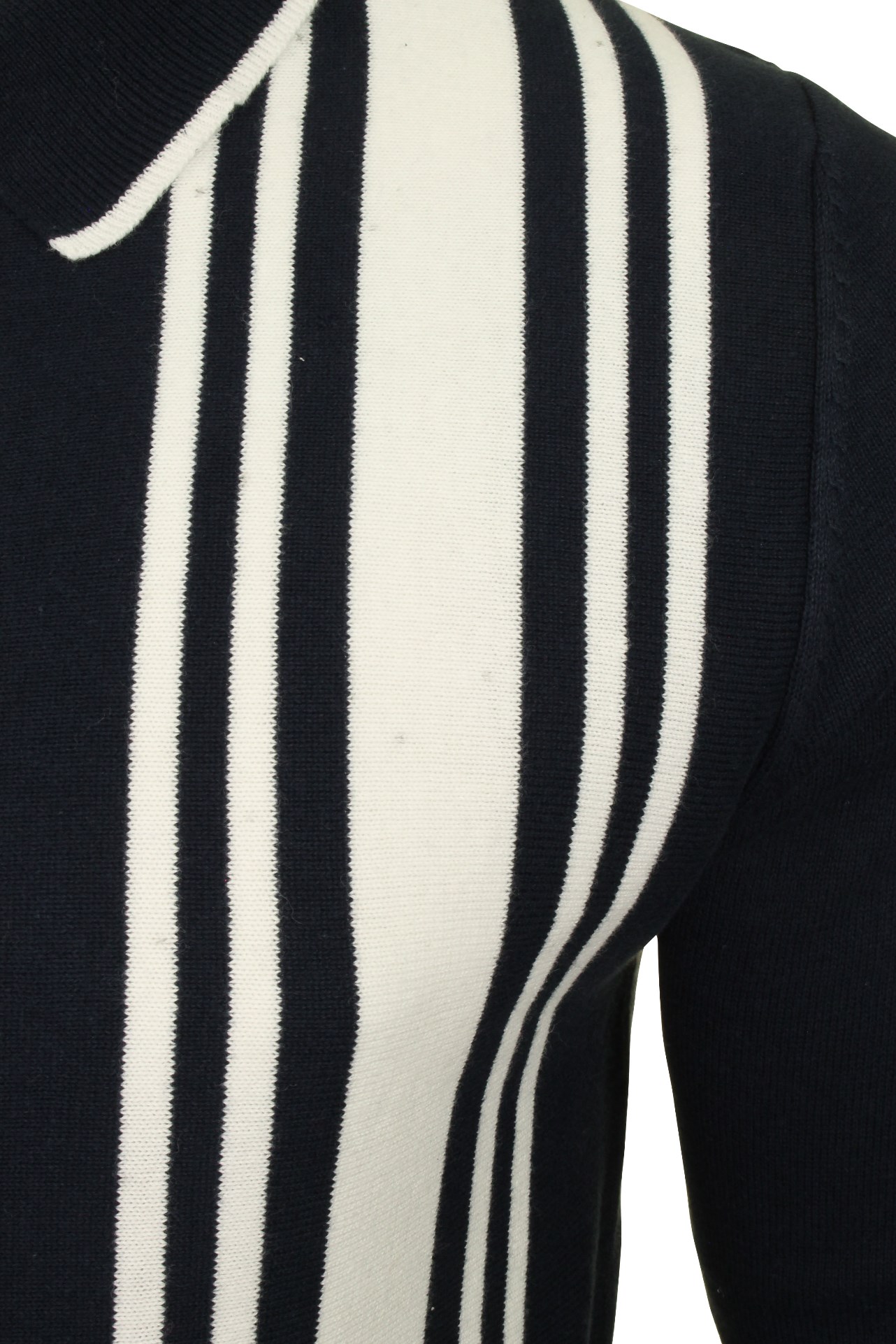 Brave Soul /'Mellor/' Full Zip Stripe Cardigan Jumper
